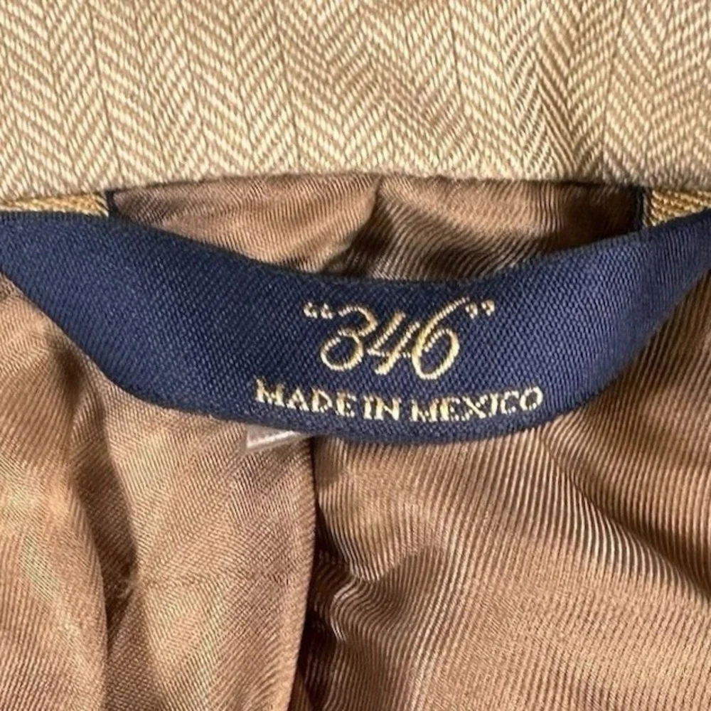 Brooks Brothers 346 Wool Blazer Sports Coat Brown Tweed Men's Size 44L Lined